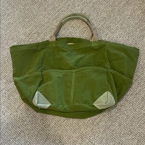 Travaux en Cours.   Large green canvas bag